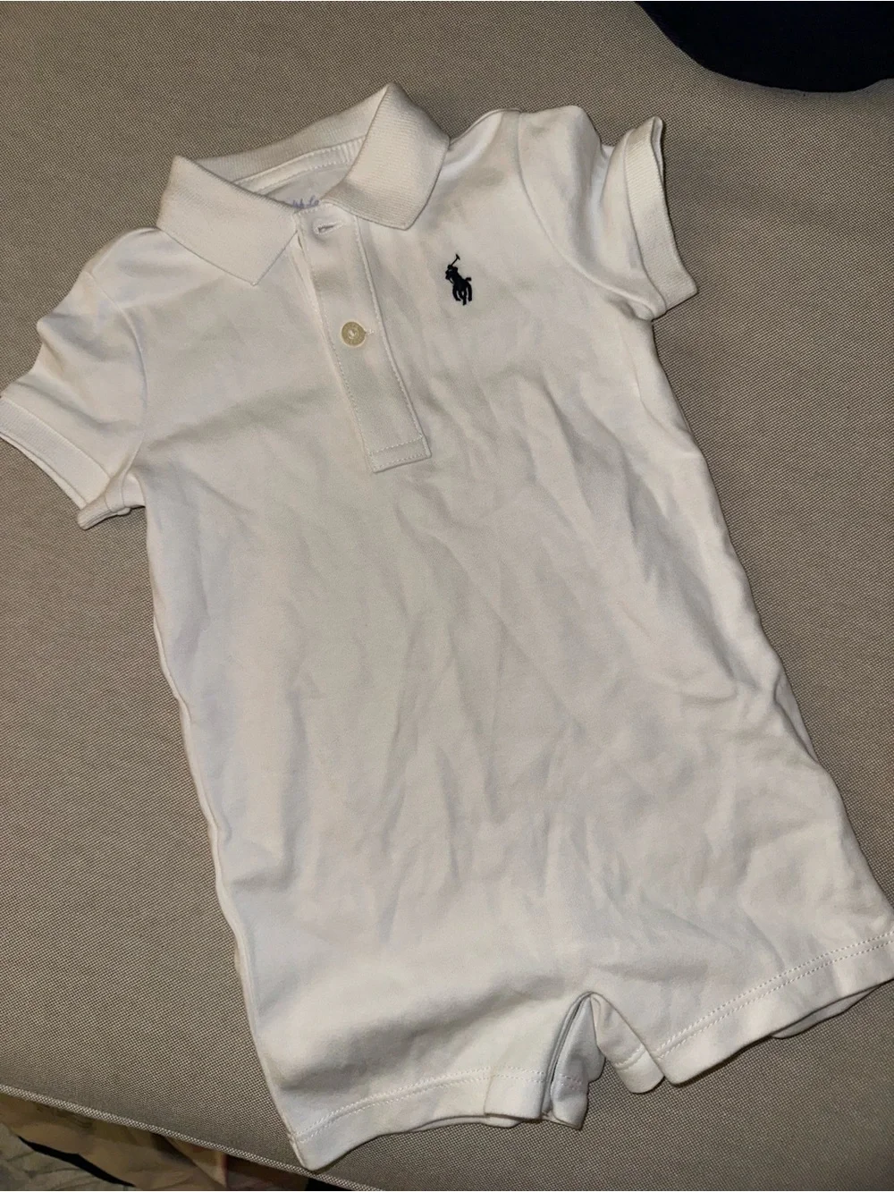 Ralph Lauren White Polo Baby Shortall